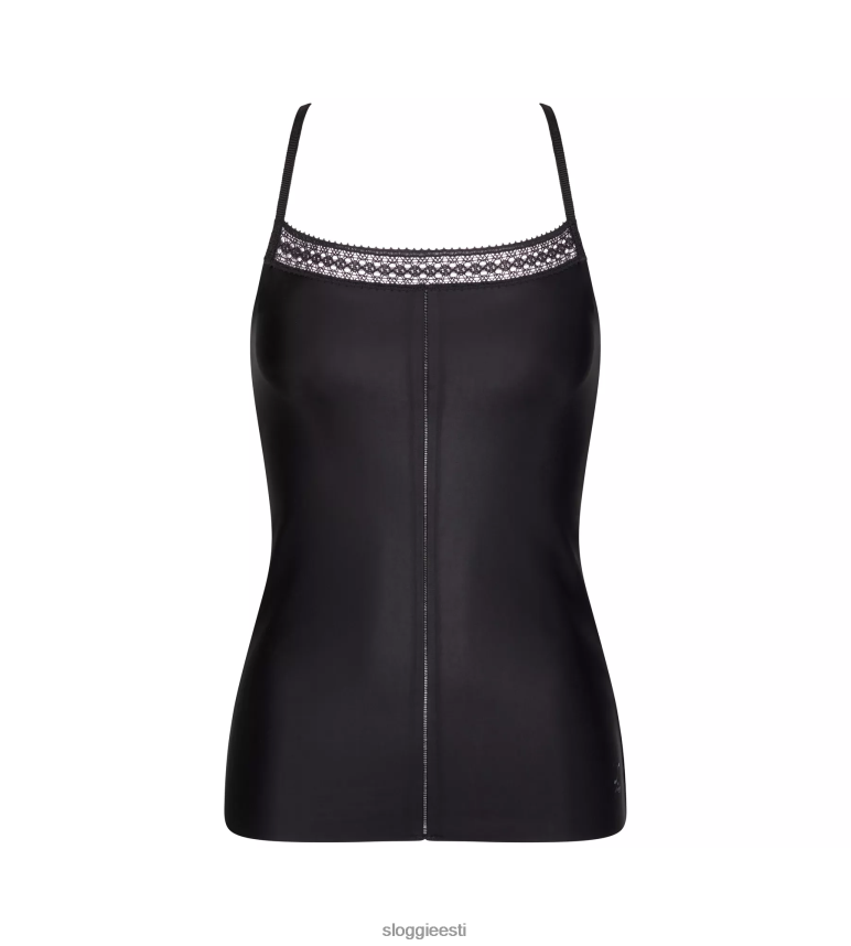 puhkeriided | sloggi naised s spagetirihmadega peen top 2Z6P64660 must